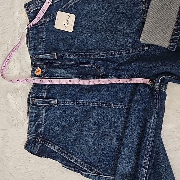 NWT Free People We The Free Major Leagues Mid-Rise Cuffed Jeans Lapis - Picture 9 of 16